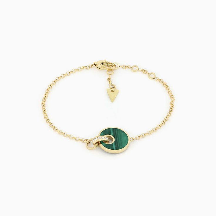 Green Malachite And Diamond Bracelet