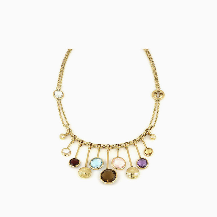 Double Chain Gemstone Necklace