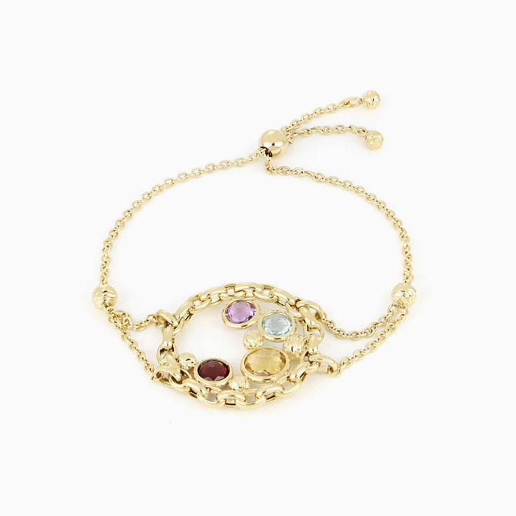 Multicoloured Circle Gold Bracelet