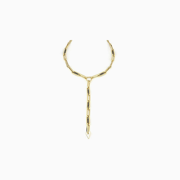 Black And Yellow Gold Necklace