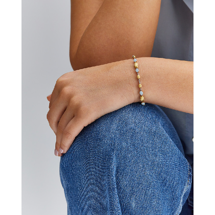 Aquamarine Gold Bracelet With Diamonds