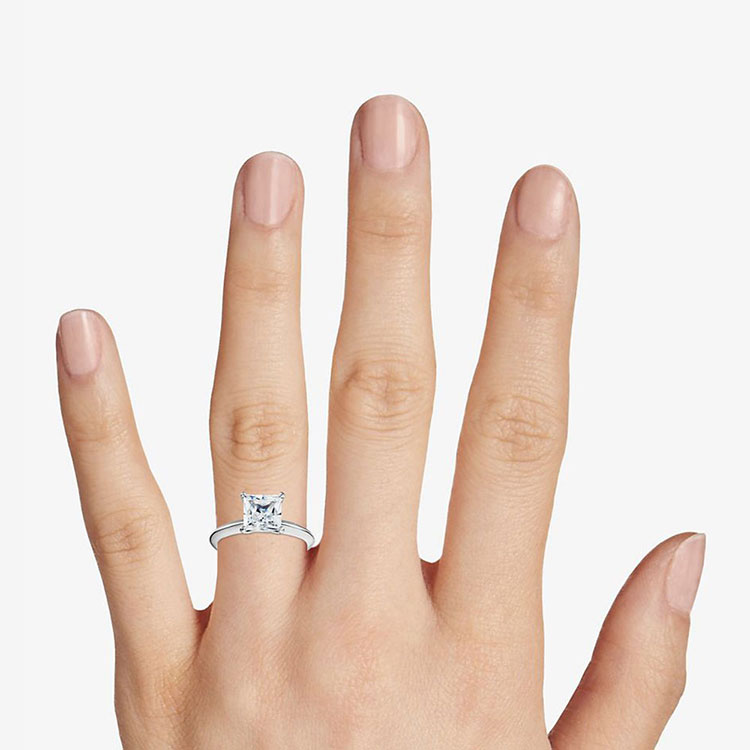 Knife Edge Solitaire Diamond Engagement Ring