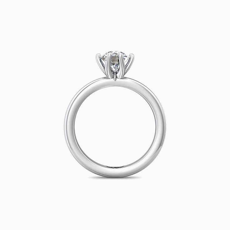 Diamond Solitaire Engagement White Gold Band