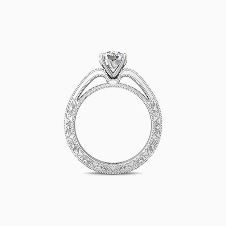 Carved engagement ring