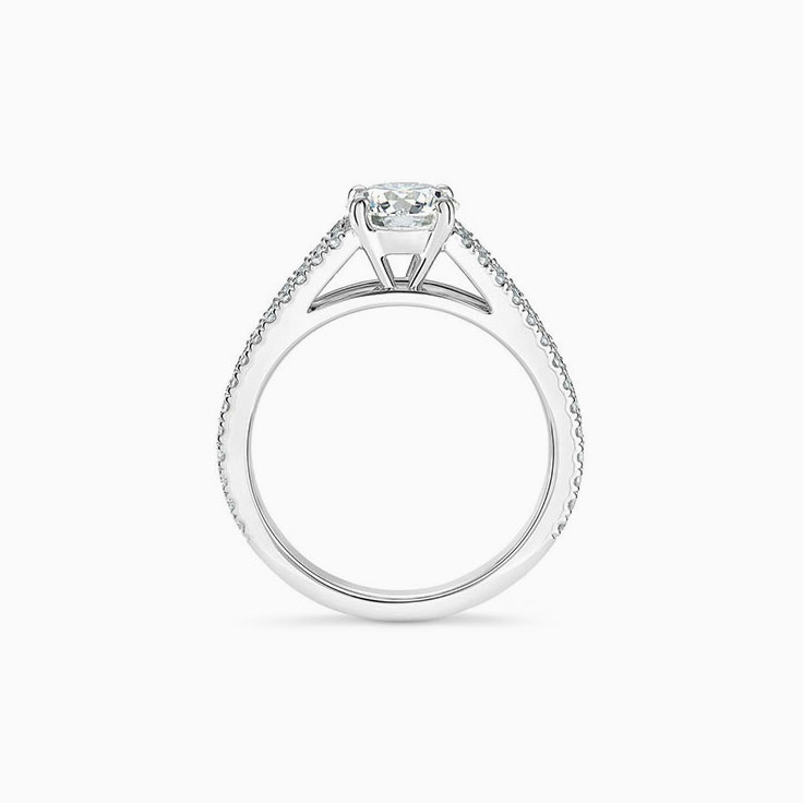Classic Split Shank Diamond Engagement Pave Ring