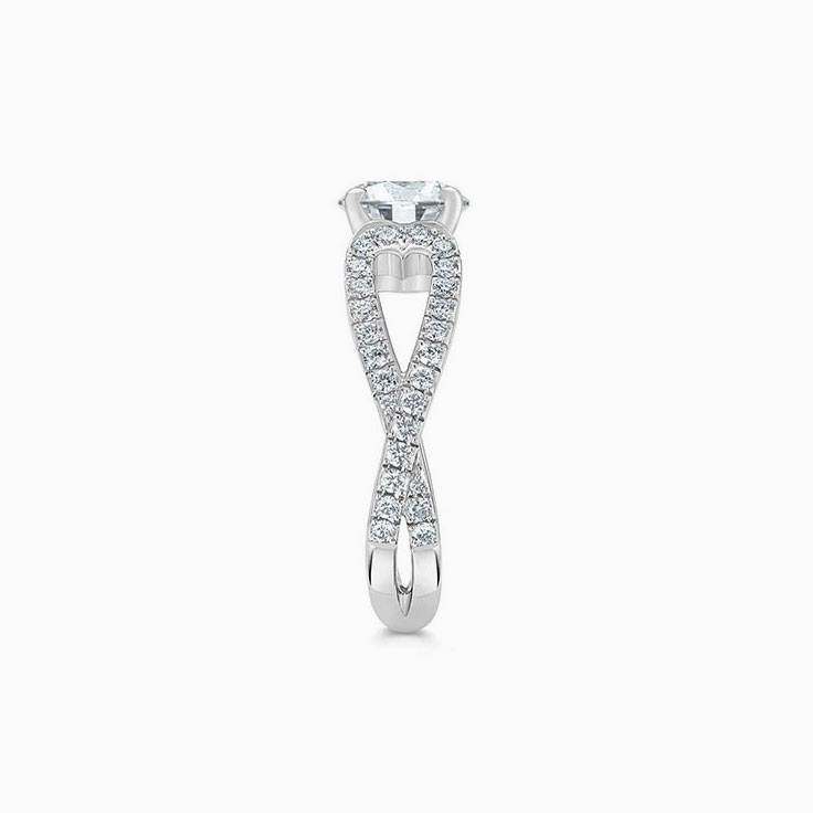Infinity Split Shank Diamond Engagement Pave Ring