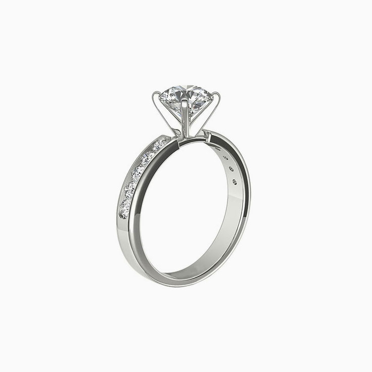 Channel Set Diamond Engagement Ring