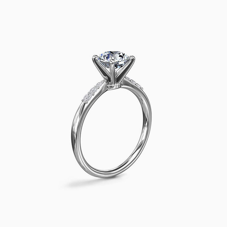 Brilliant Round Graduated Diamond Engagement Ring