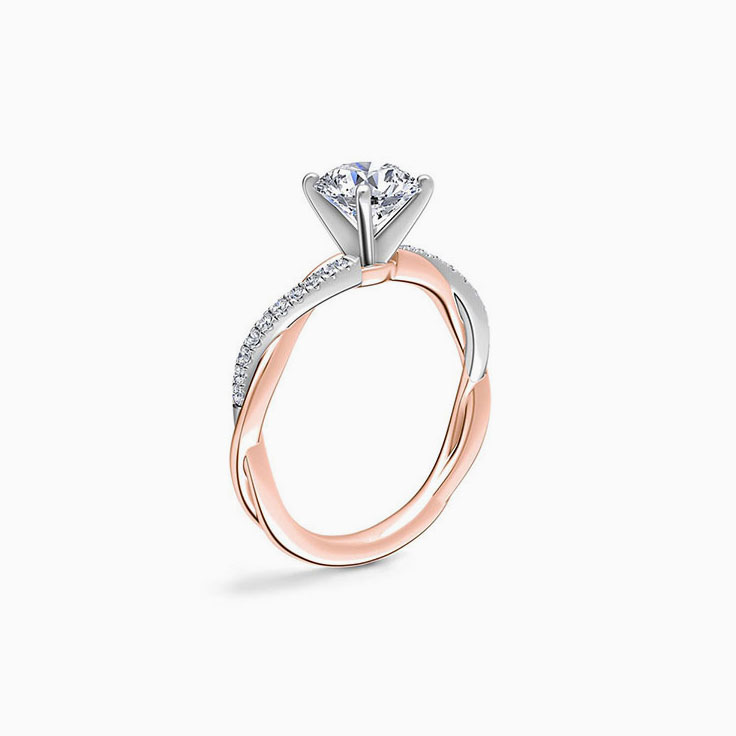 Classic Dual Tone Diamond Engagement Ring
