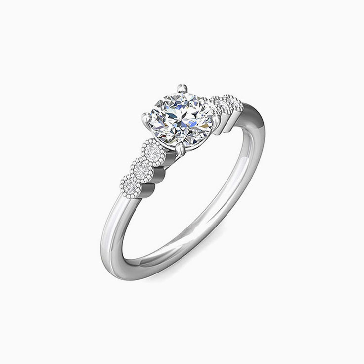 Classic Side Stone Engagement Ring