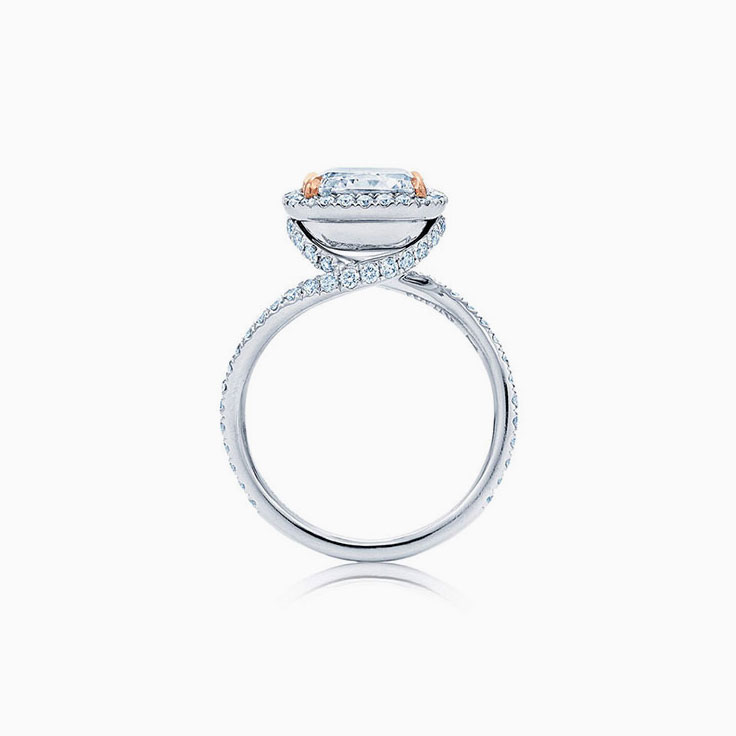 Radiant Cut Diamond Engagement Asymmetrical Band