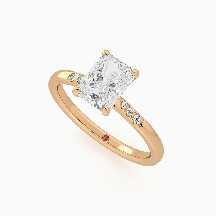 Radiant Cut Diamond Engagement Band