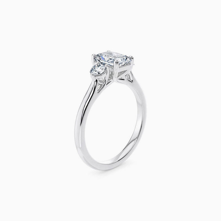 Round And Radiant Cut Diamond Engagement Ring