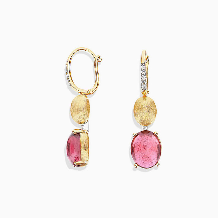 Tourmaline Earrings with Diamonds