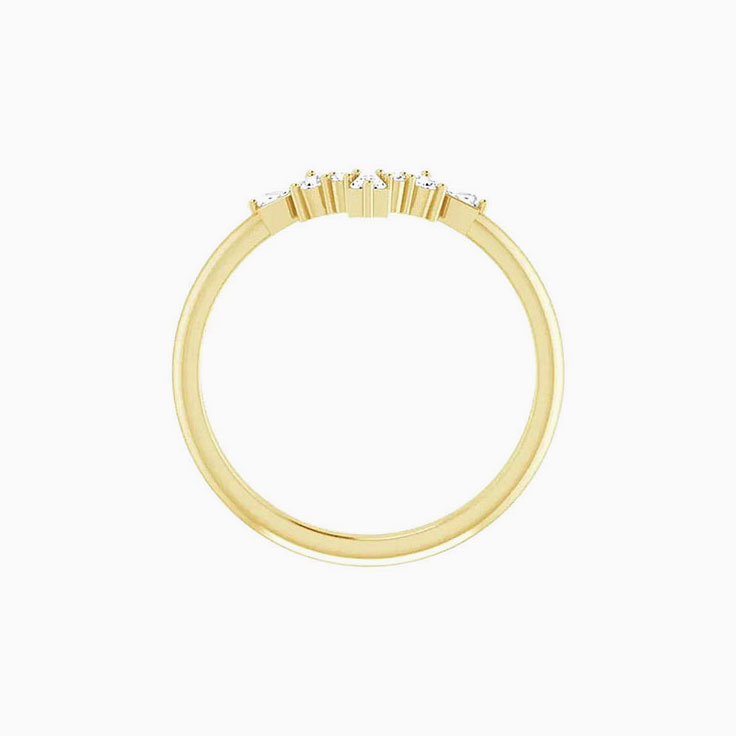 Baguette And Round Tiara Ring