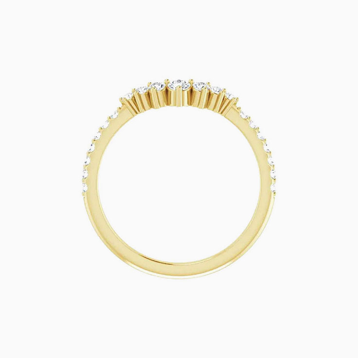 Round Diamond Contour Band