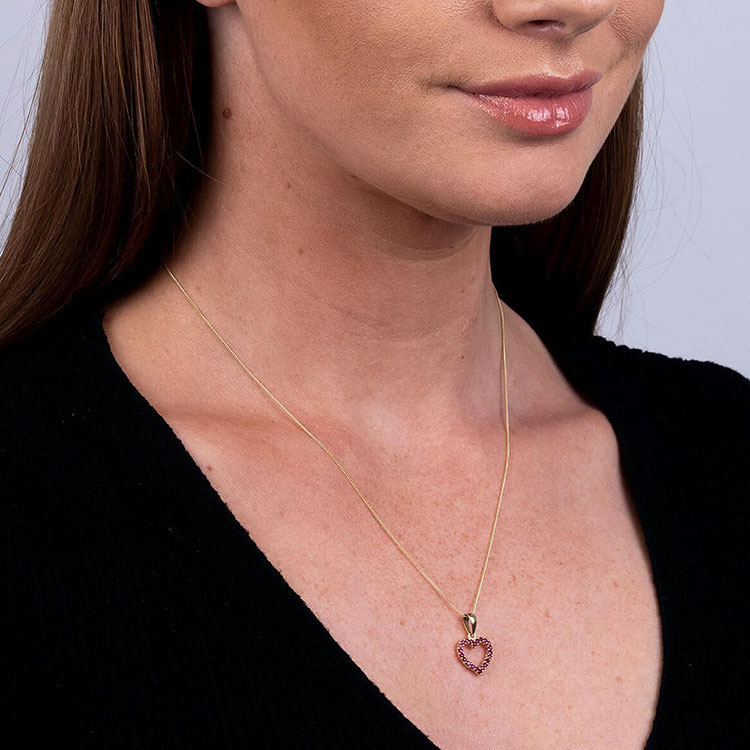Ruby heart pendant