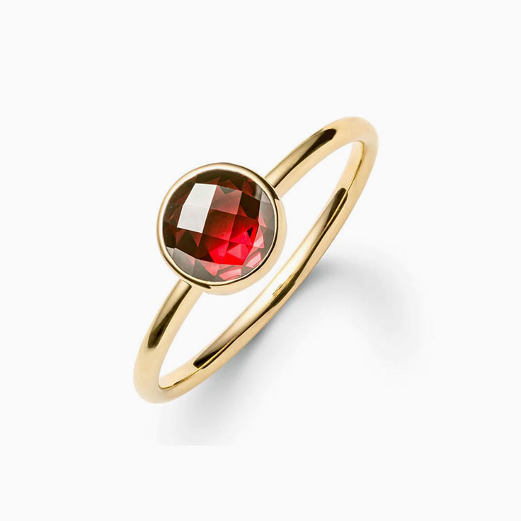 Bezel Set Garnet Ring