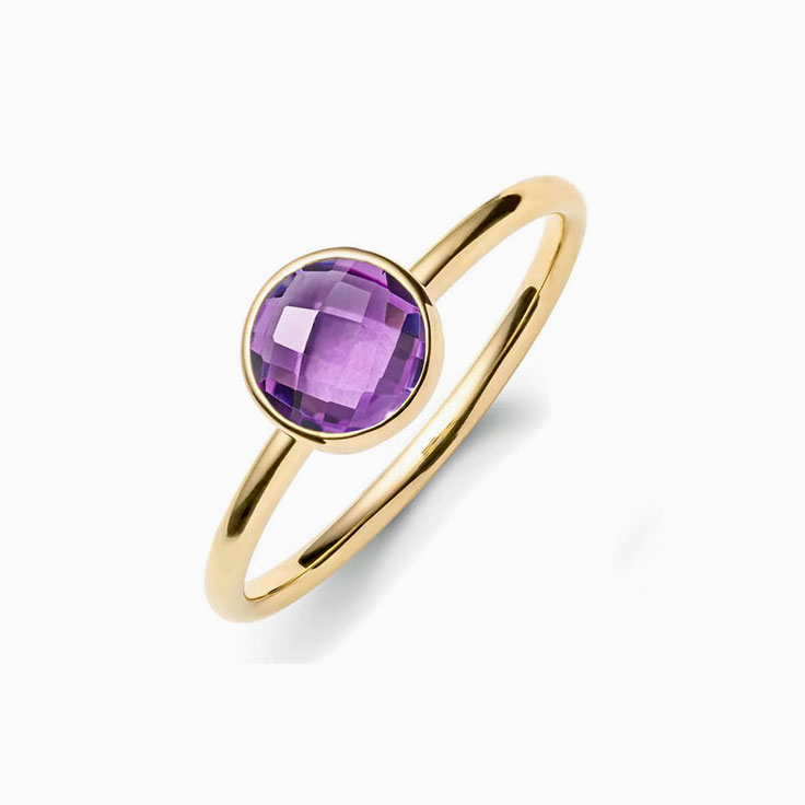 Bezel Set Amethyst Ring