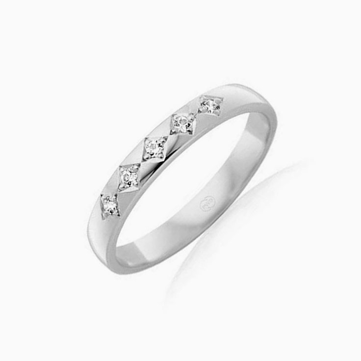 5 stone Lab Diamond Wedding Ring