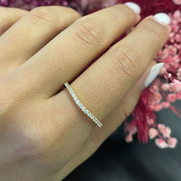 Curve Ladies Lab Diamond Wedding Ring