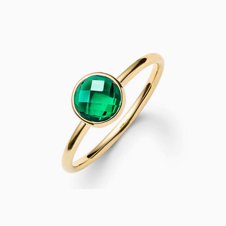Bezel Set Emerald Ring