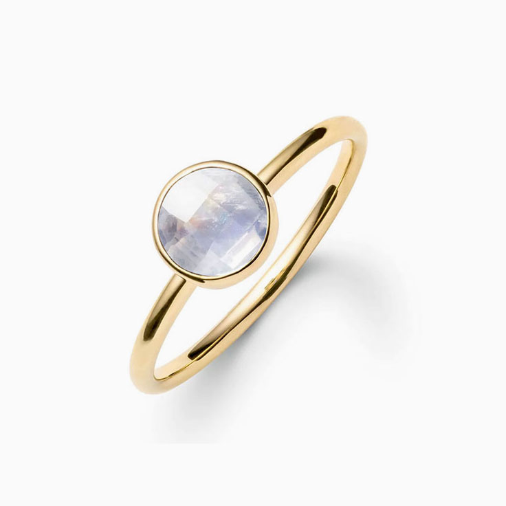 Bezel Set Moonstone Ring