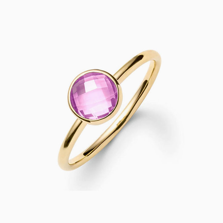 Bezel Set Pink Sapphire Ring
