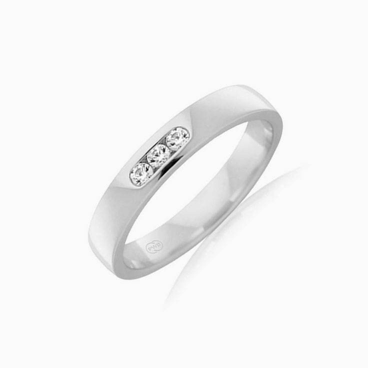 Three stones lab diamond wedding ring