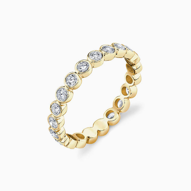 Bezel Set wedding Band