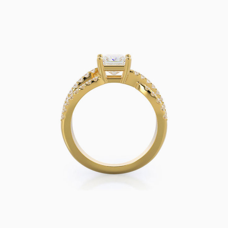 Twisted Shank Lab Diamond Engagement Ring