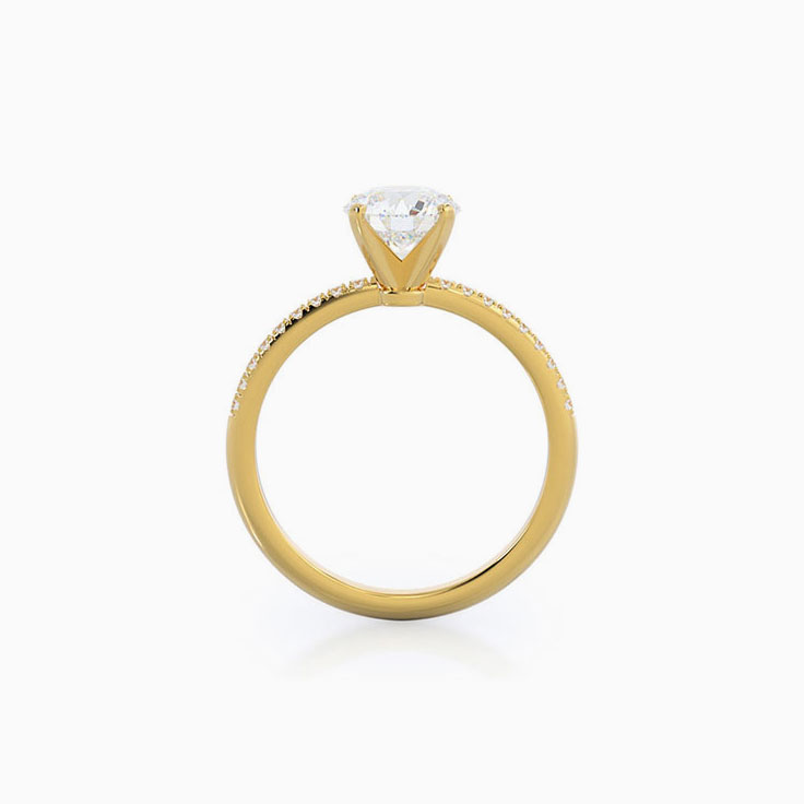 Pave Set Lab Diamond Engagement Ring