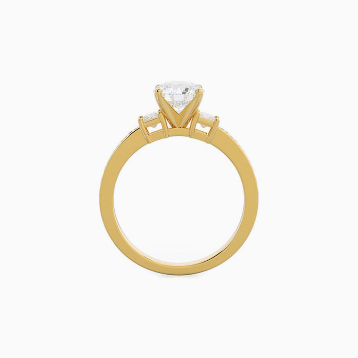 Princess And Round Lab Diamond Engagement Ring