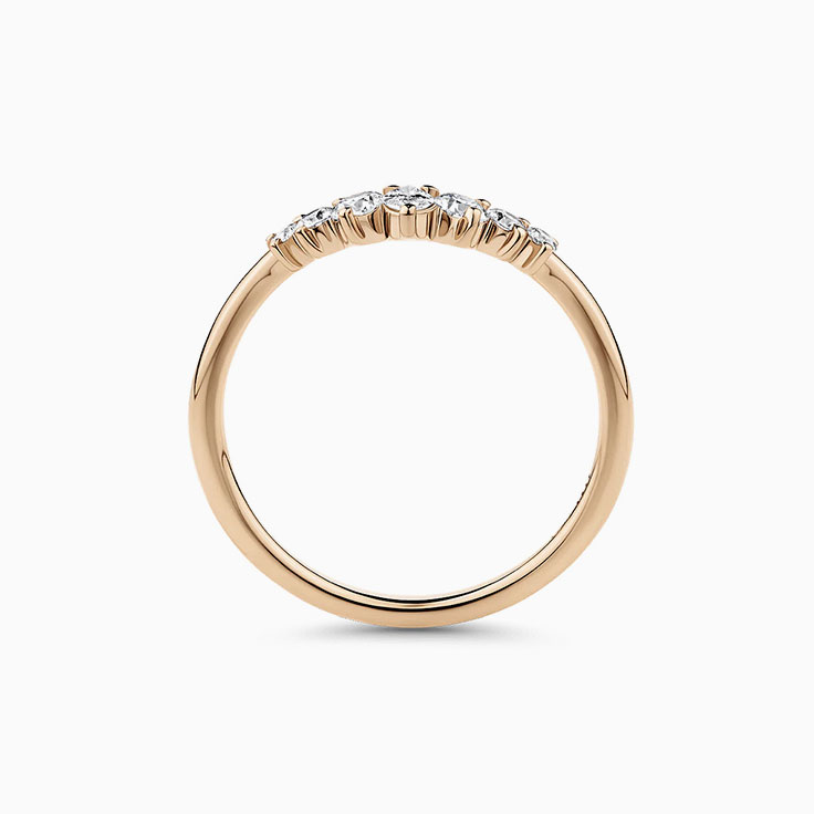 Diamond contoured womens ring