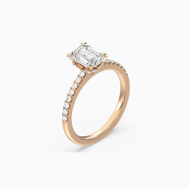 Lab Grown Diamond Engagement Ring With Zigzag Halo Pattern