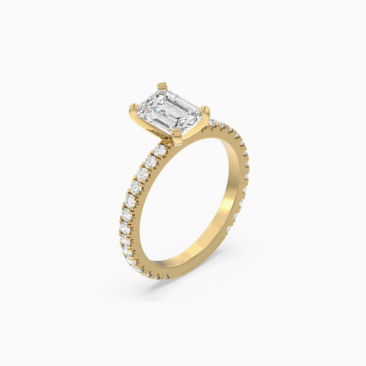 Classic Emerald Lab Grown Diamond Engagement Ring