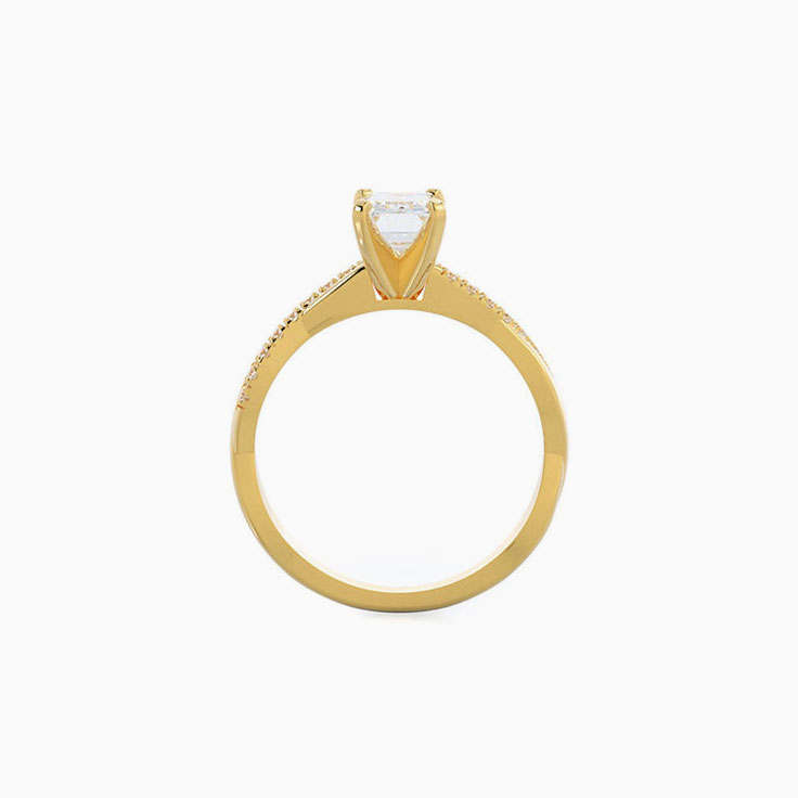 Emerald Twisted Engagement Ring