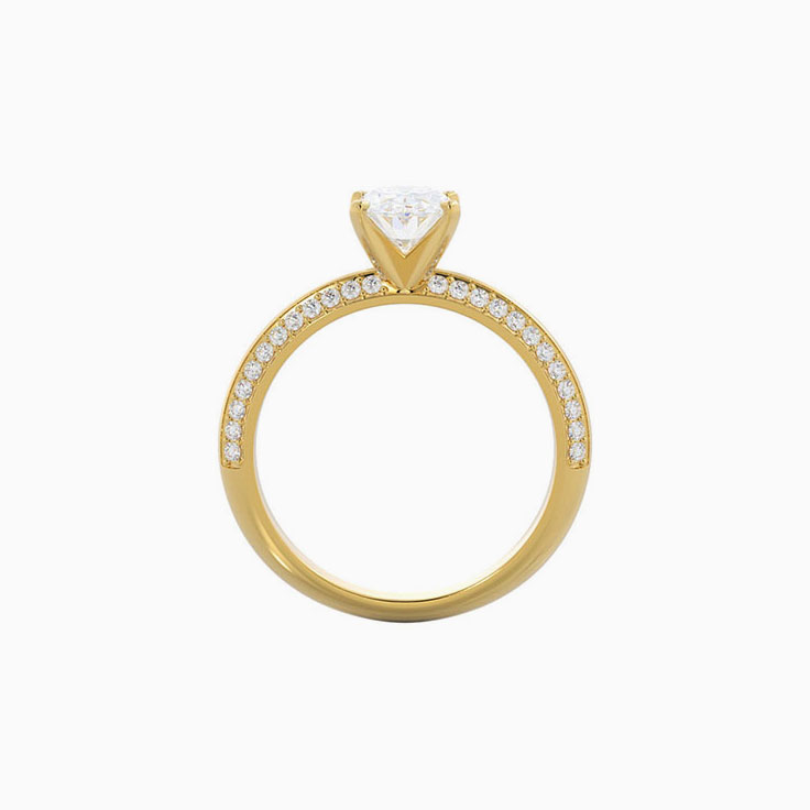Double Paved Diamond Engagement Ring