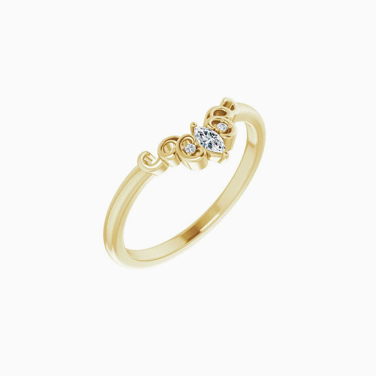 Arched wedding band
