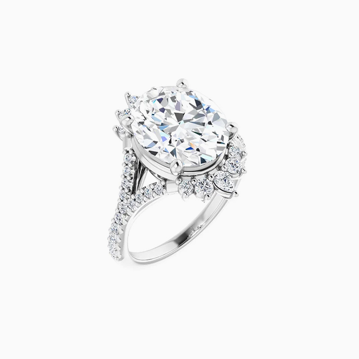 Unique oval engagement ring
