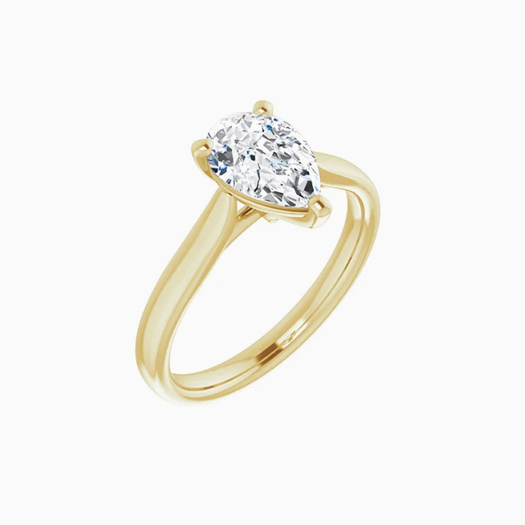 Pear solitaire engagement ring