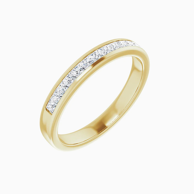 1 carat princess cut diamond wedding band