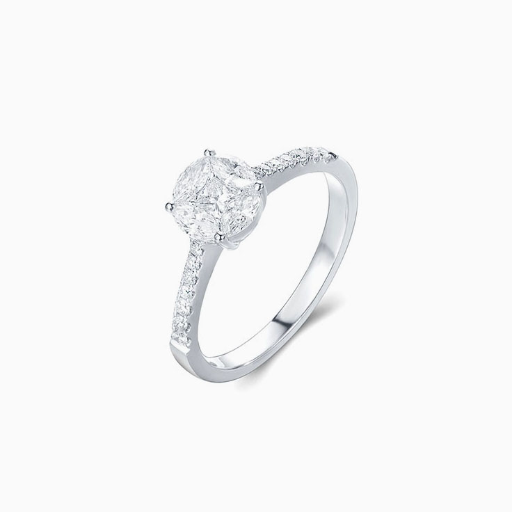 Marquise Diamonds Cluster Ring