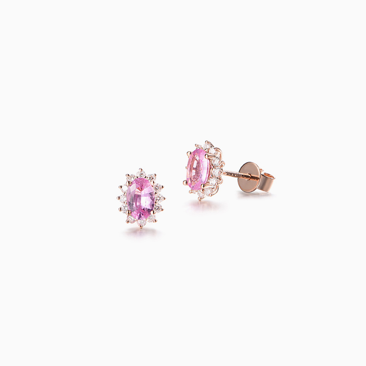 Pink sapphire Studs