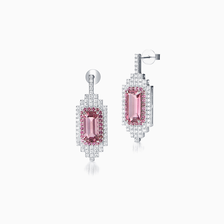 Pink Tourmaline Drop Earrings