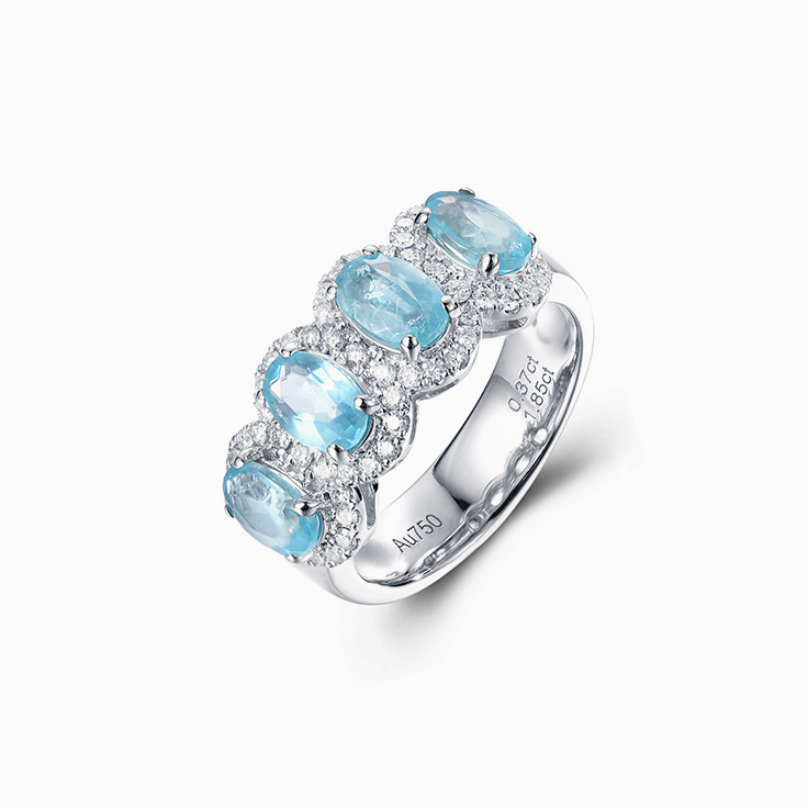 Blue Topaz Diamond Ring