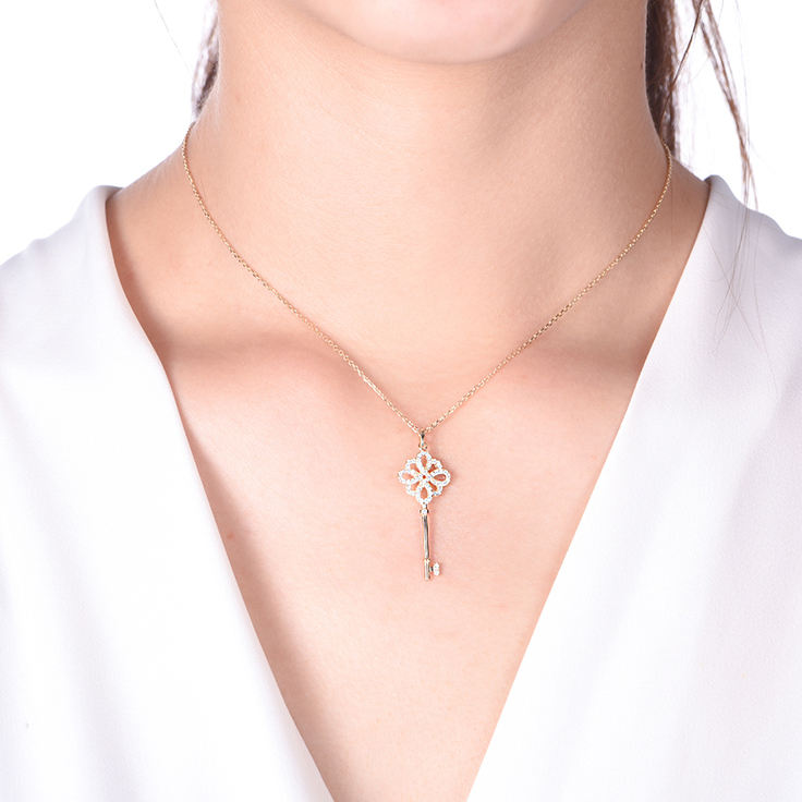 Diamond Key Pendant