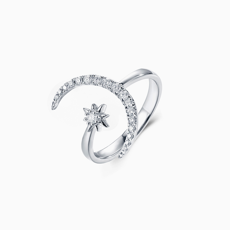 Moon Star Diamond Ring