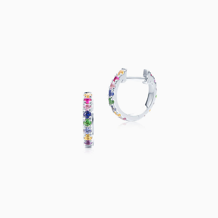 Coloured Gemstone huggies