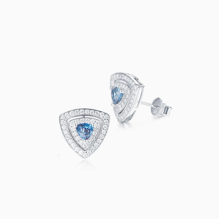 London Blue Topaz double halo studs